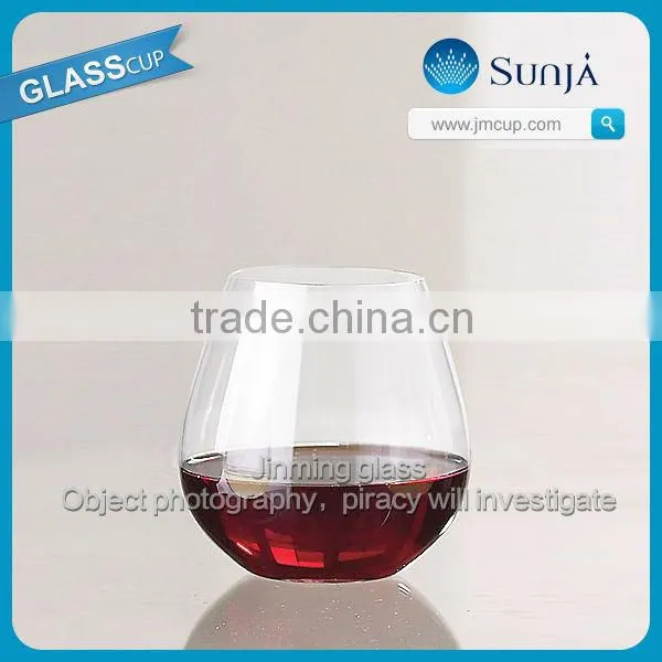 Wholesale OEM Stemless wine glass Icy cocktail glass tumbler blue colored stemless Tumbler