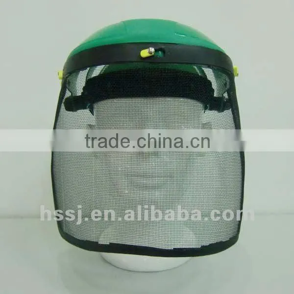 2016 half helmet with face shield CE standard PP headgear & wire mesh safety face shield PVC and PC face visor for helmet