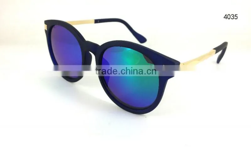 square with metal half frame mirror lens glasses