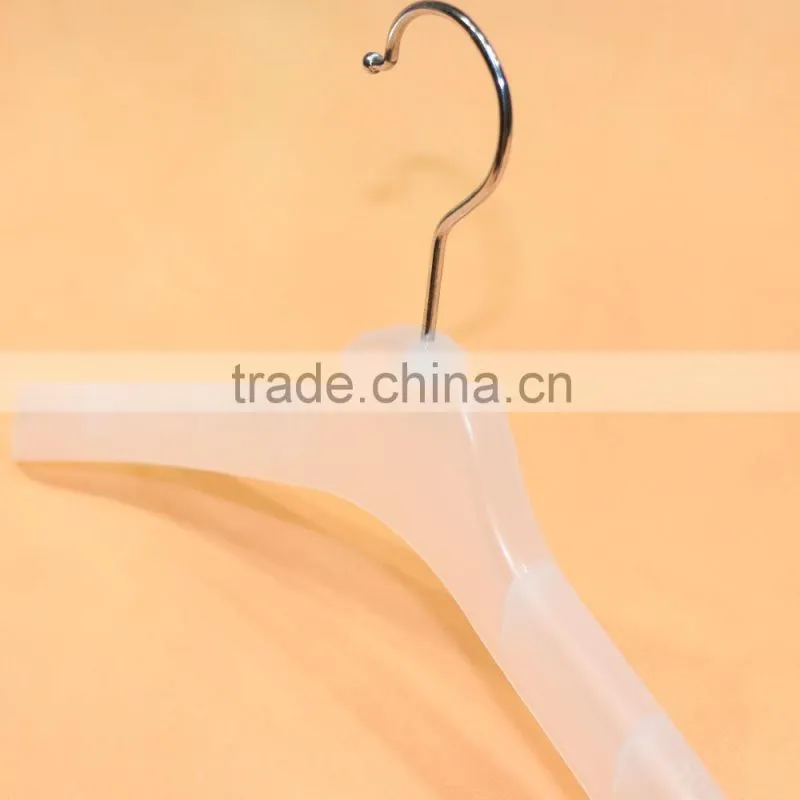High end customize logo transparent plastic clothing hanger