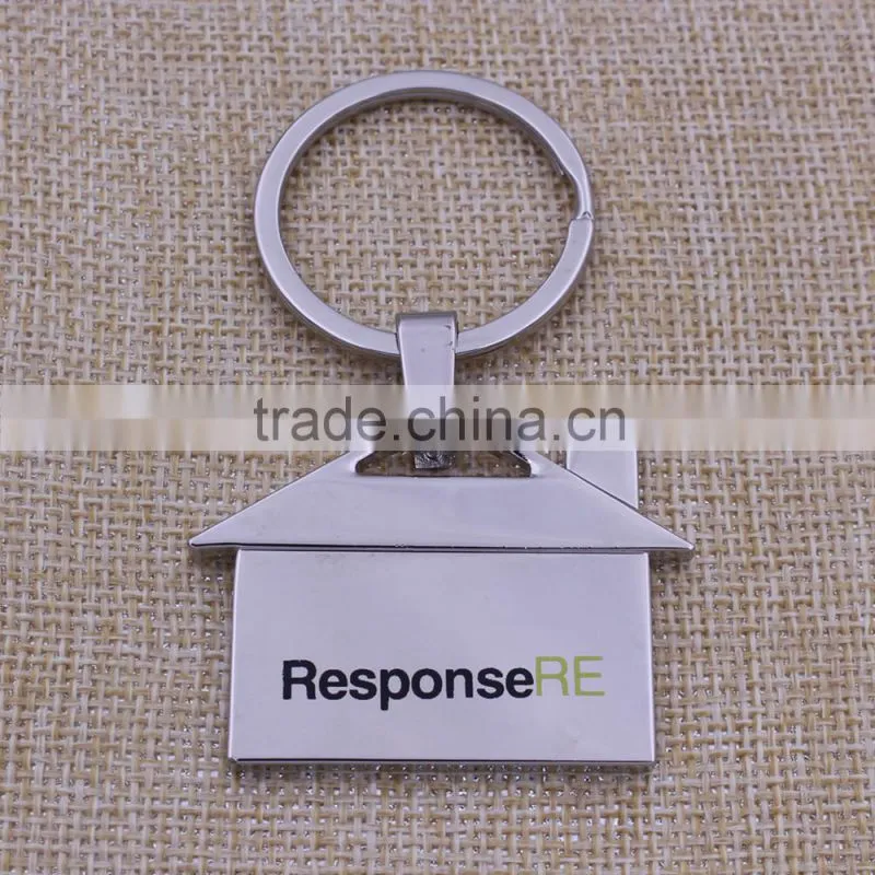 Promotion gifts custom logo metal house shape keyring