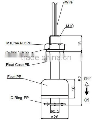 PP magnetic Float level sensor switch