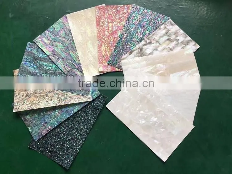 nature white with green Donkey'-ear mother of pearl paua shell sheet