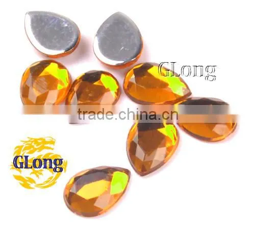 10*14mm Water Drop 3D Shape Acrylic Flat Back Mix Color Rhinestone Crystal For Stylish Bag Garment Shoes #GY015-14P(Mix-s)