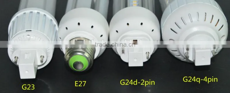 Dia-casting AL+PC 360 degree E26/E27/GX24Q3 12-24W led corn lamp light