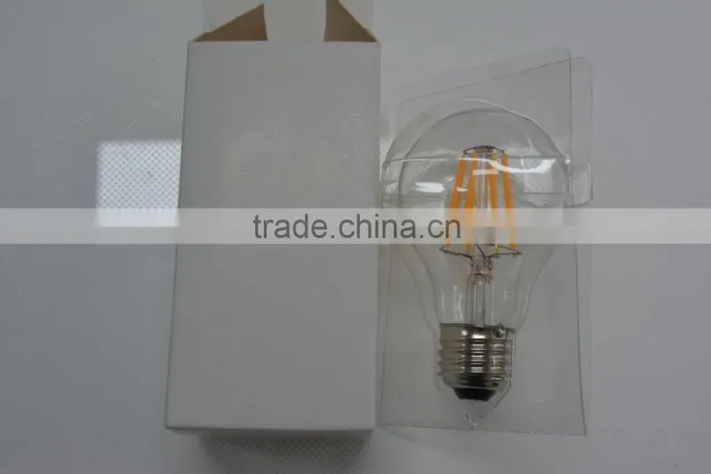 Warm white color changing e27 A60 4W dimmable bulb led filament