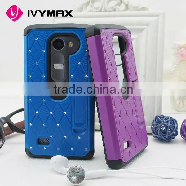 Hot selling models diamond stand cover case for lg c40 leon