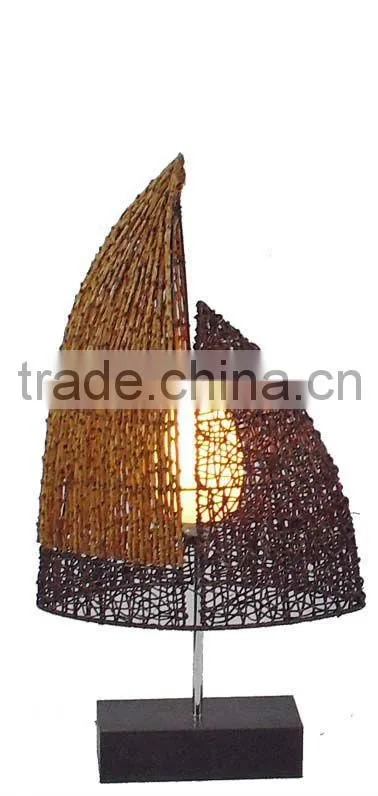 2015 Decorative coffee rattan table lamp/table light with CE