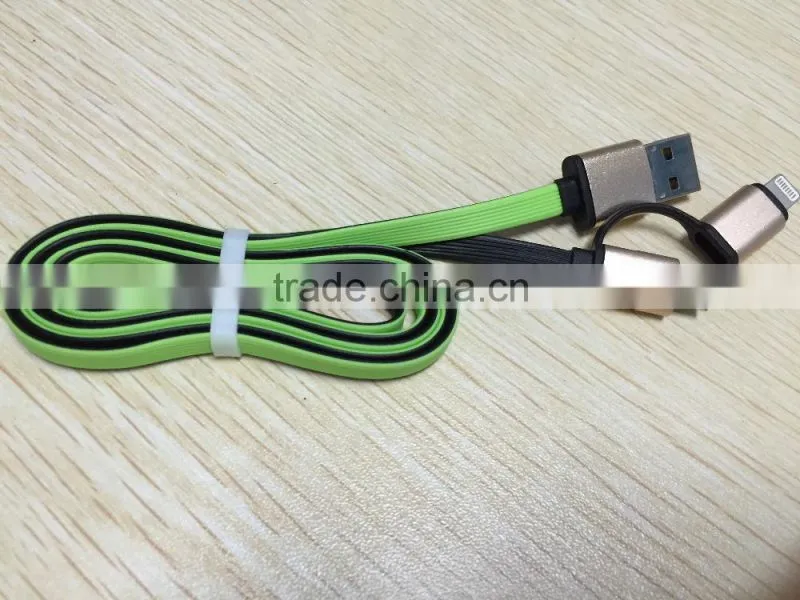 Multi-function noodle micro usb charging cable/New style micro usb charging cable for all android version and IOS System