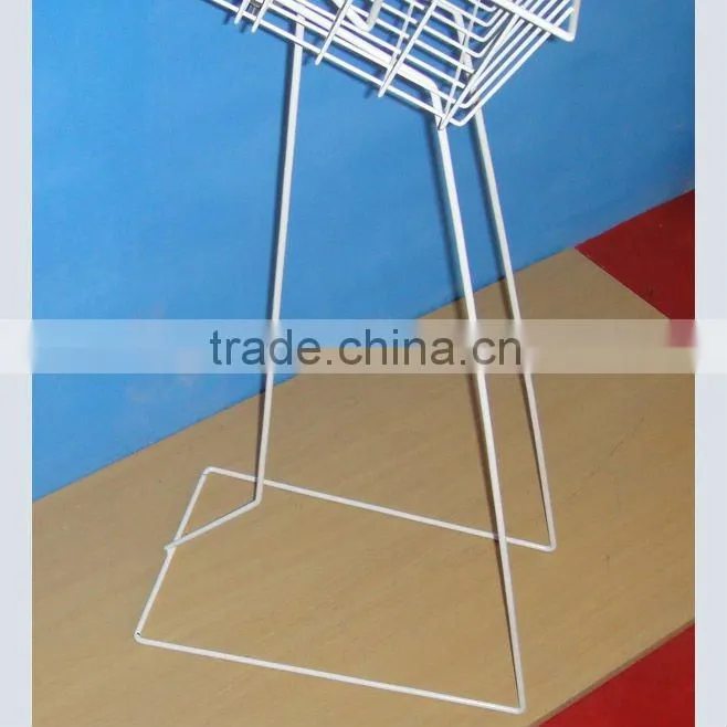free standing metal wire brochure basket from china supplier