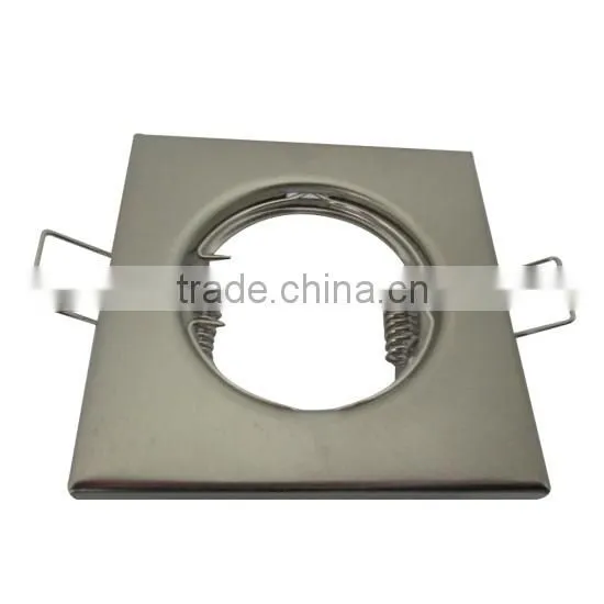square brushed satin chrome downlight mains gu10