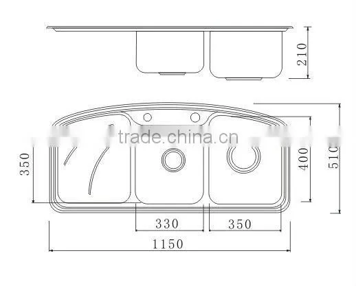 Double Bowl 259 stainless steel kitchen sink