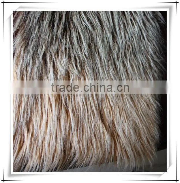 long pile fashion gradient color fake fur fabric