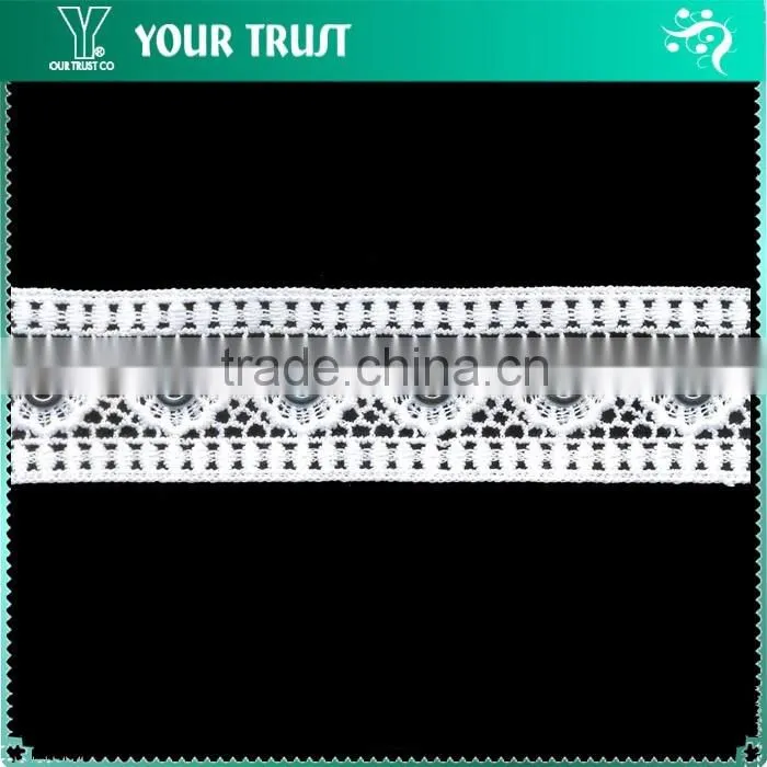 Silver Or Gold 10MM White Polyester Lace Metal Grommet Eyelet Trimming