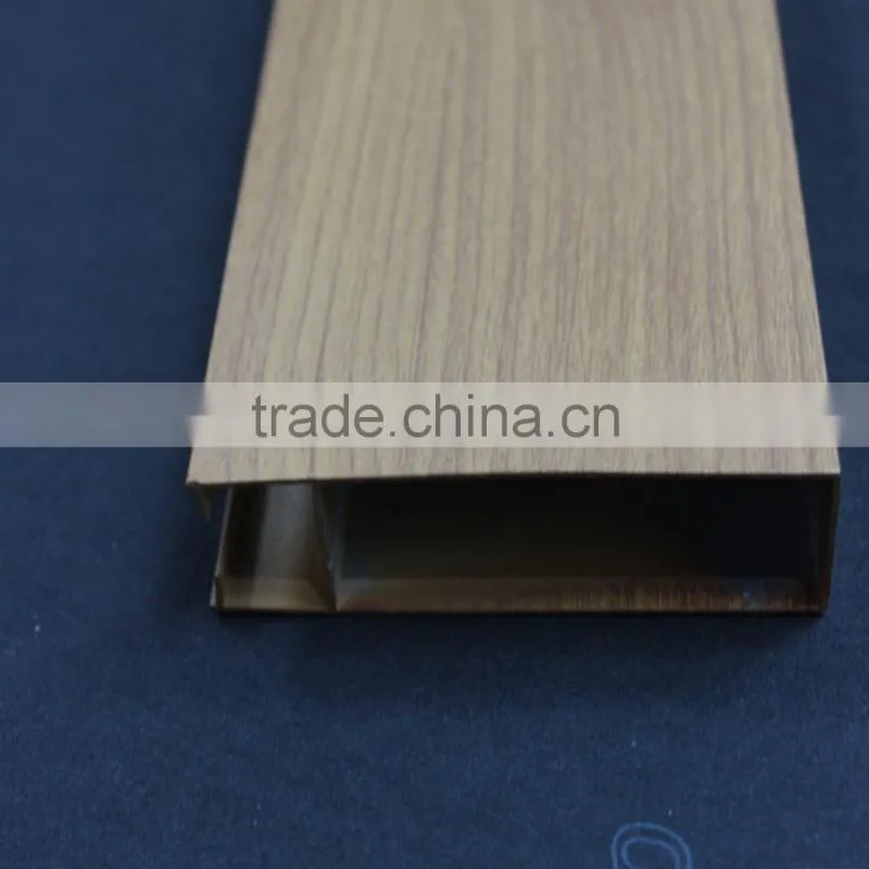 Nitric Acid Resistance Wood Grain Suspended Metal Strip Ceiling Aluminum Square Tube Screen Ceiling Panel