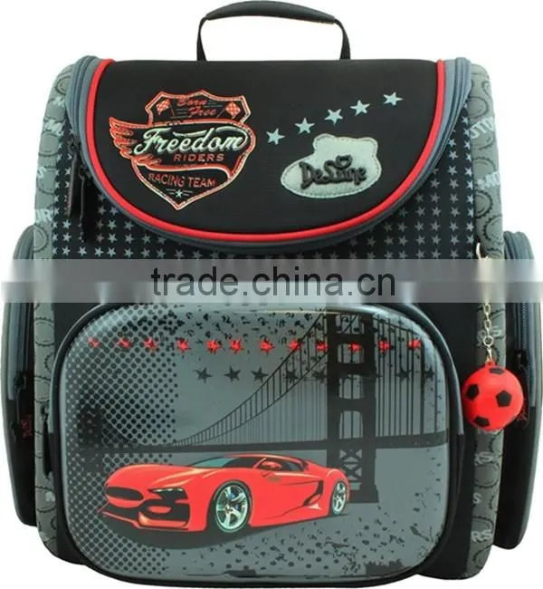 Little boys primary school bag red cars print school backpack