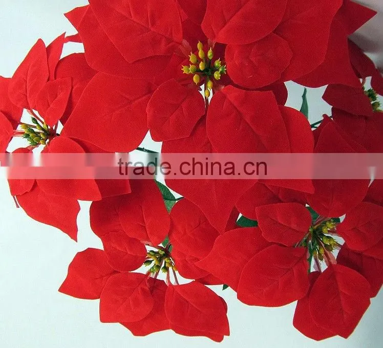 christmas flower for decoration emulation 7 branch red flower
