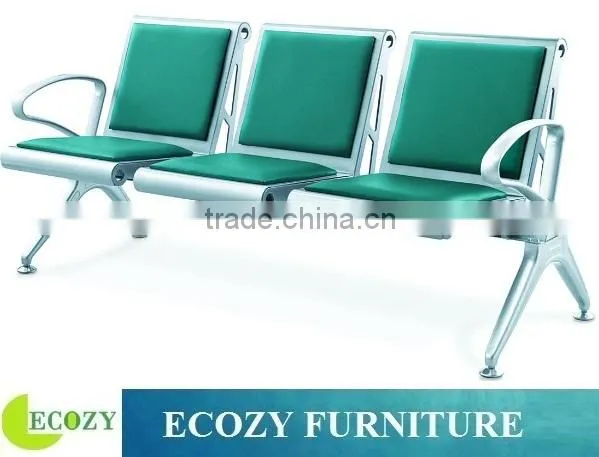4-seater waiting chair, public waiting chair with cushion, popular public seating for airport and hospital