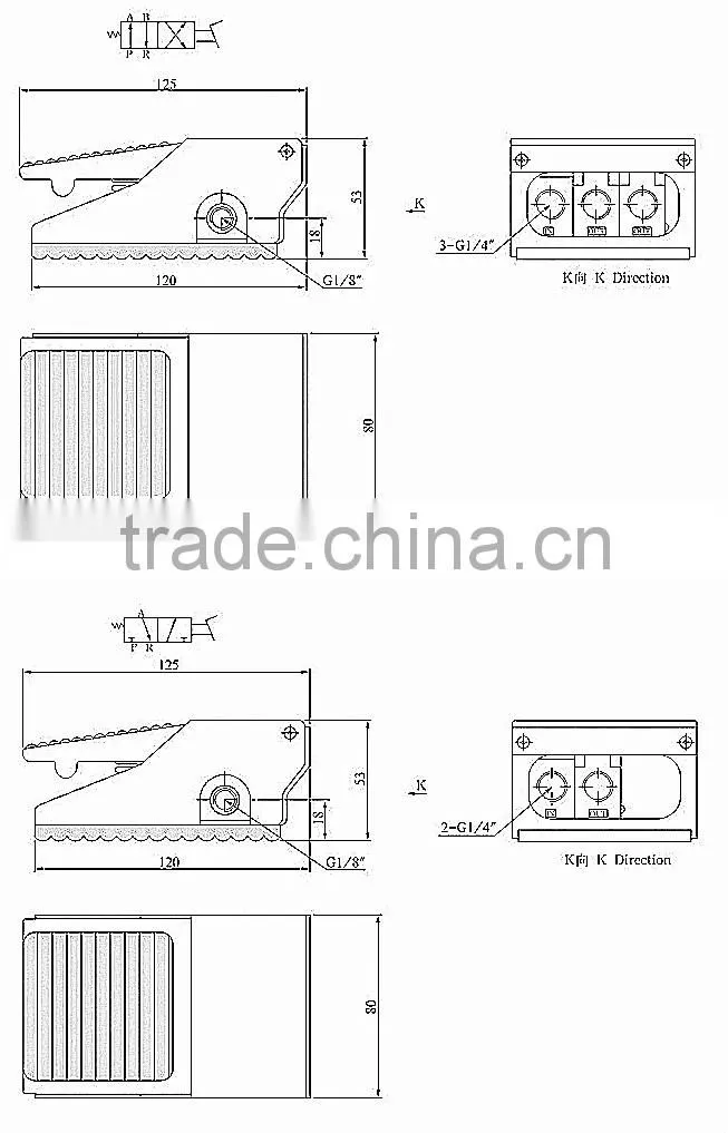 cheap price 4F type pneumatic foot valve plastic foot valve with lock and cover