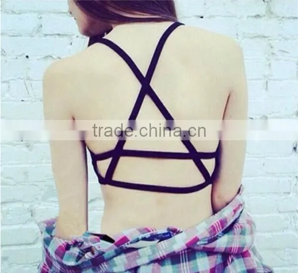 Hot Sale Crisscross Bralette&Rio Ruffle Scoop Ladies Sexy Bikinis