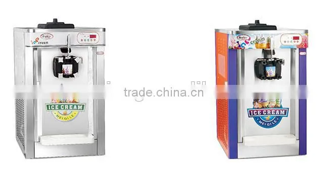 Desktop soft ice cream machine with 1 flavor