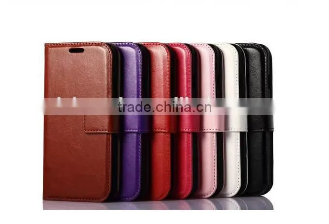 Factory High Quality Crazy Horse Pattern Wallet PC+PU Leather Case for iPhone 6 Plus Case with Photo Frame with card slot
