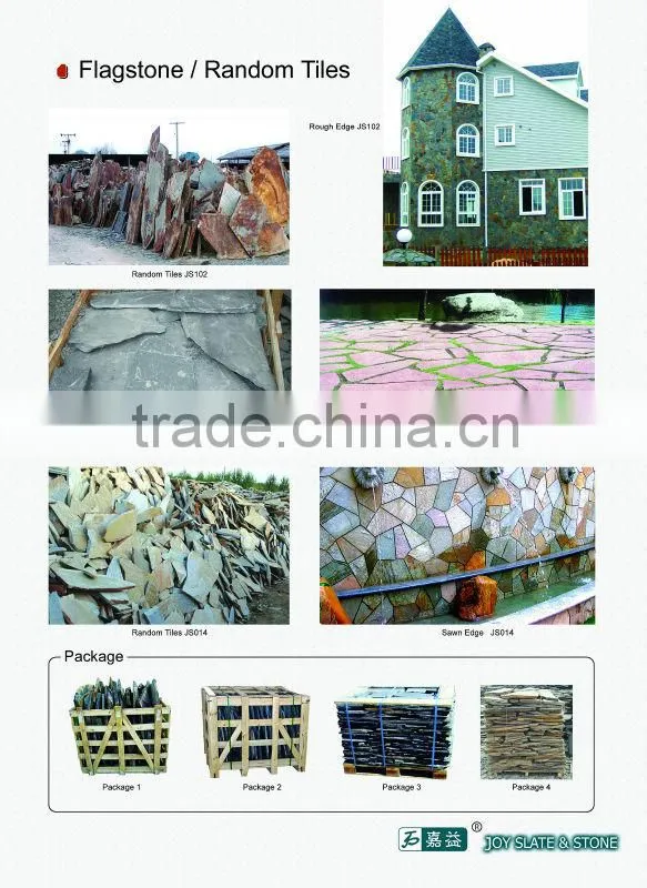 Decorative random tile quartzite slabs