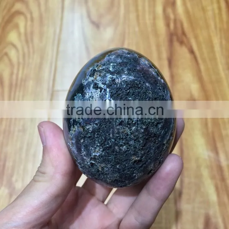 Natural Agate Smile Crystal Geode Egg Ornaments For Sale
