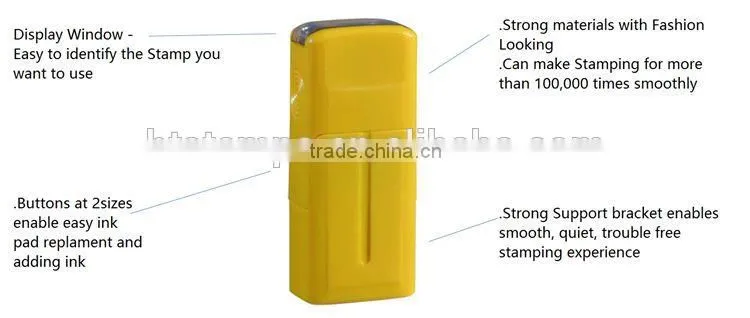 Free sample Square 15x6mm Factory HongTu Self inking stamp office use rubber gift stamp