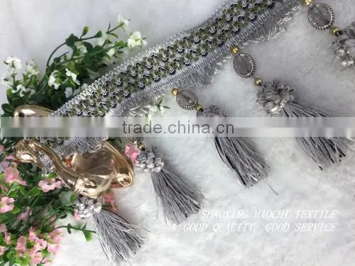new design wholesale curtain fringe with crystal for home textile accessory