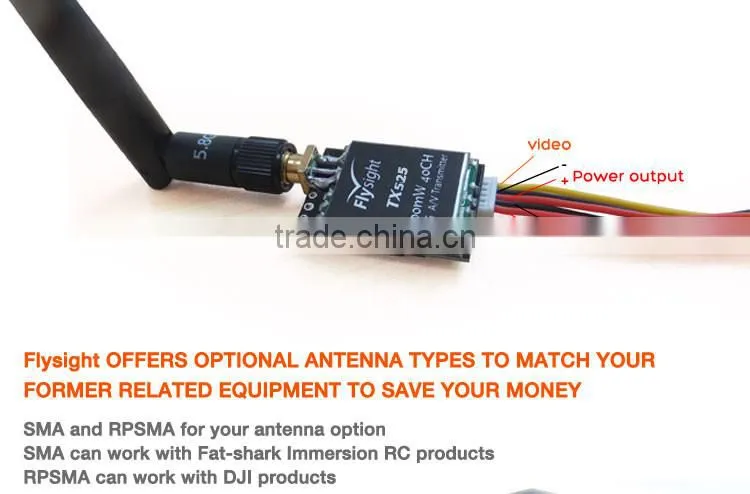 popular high quality flysight 25mW 5.8ghz 40CH audio and video transmitter
