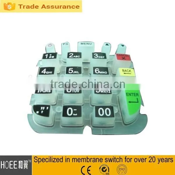 custom design conductive silicone rubber key 4x4 flexible rubber keypad