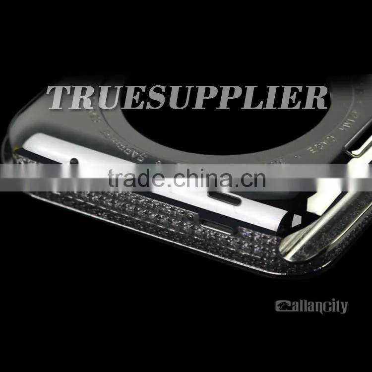 Factory Price Luxurious Silvery Back Cover with Diomand for Apple Watch Housing Gold Plating Case for Apple Watch with Diomands