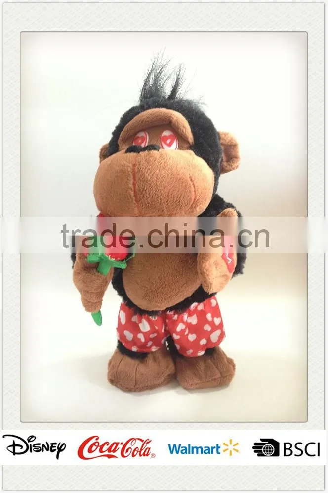 Valentine Gift Dancing and Music Plush Stuffed Red Monkey Toy