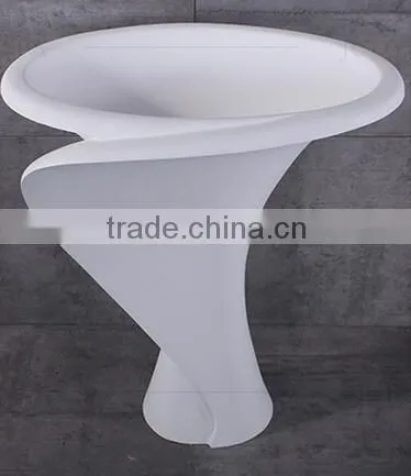 Solid Surface Table Top Man-made Stone Pedestal Basin, artificial stone Freestanding wash basin