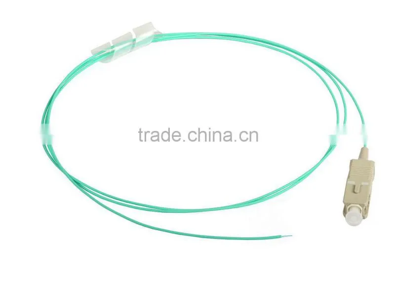 OM3 SC 0.9mm multimode fiber optic pigtail,simplex 50/125um optical fiber pigtails