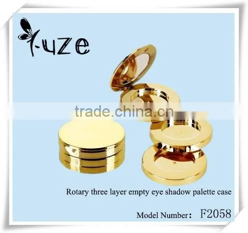 Rotary three layer empty eye shadow palette case