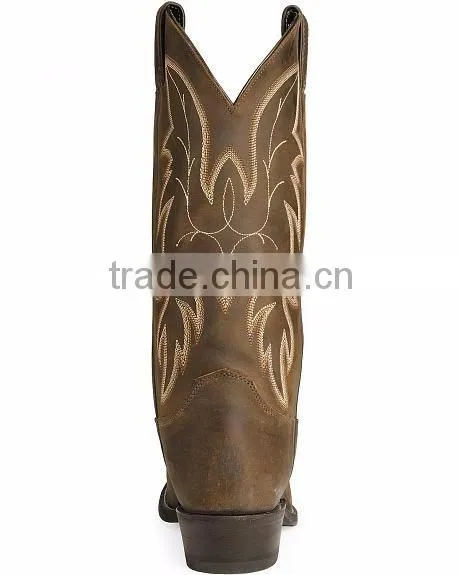brown full grain distressed leather western cowboy boots wholesale