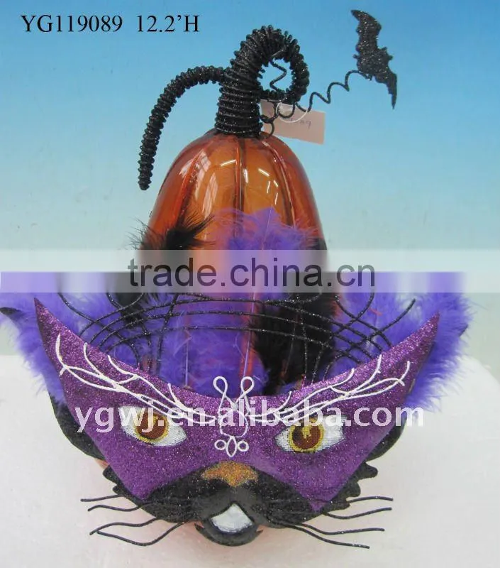 halloween pumpkin decoration with party mask
