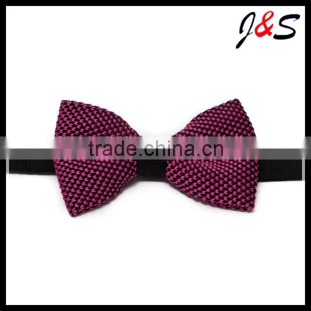 2015 latest fashion green knit bow tie with wihte dotKB030