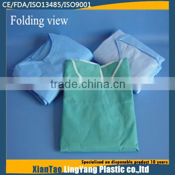 Disposable yellow surgical gowns 100% polypropylene