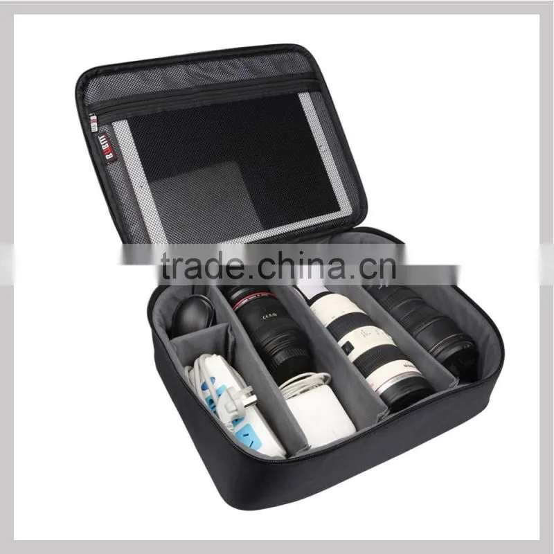 BUBM multifunctional elastic band grid storage cosmitic organizer hard drive cables usb flash drives travel case