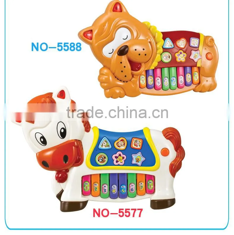NO-5588 Music instrument plastic electric piano toys, cartoon tiger piano toys for kids