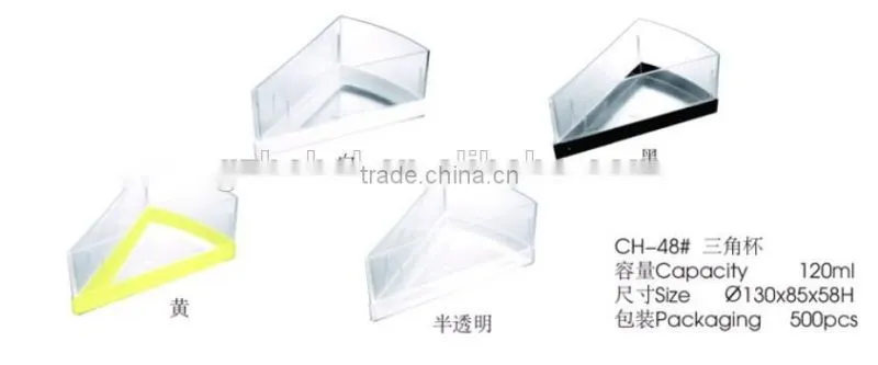 CH48-1308558 one time use triangle box clear mousse cake cup disposable transparent plastic jelly cup box dessert cup wholesale
