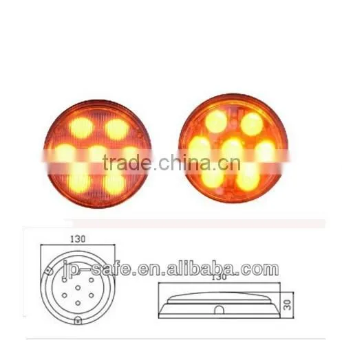 Police Led warning light, aluminium housing 12v round colored strobe LTDG95