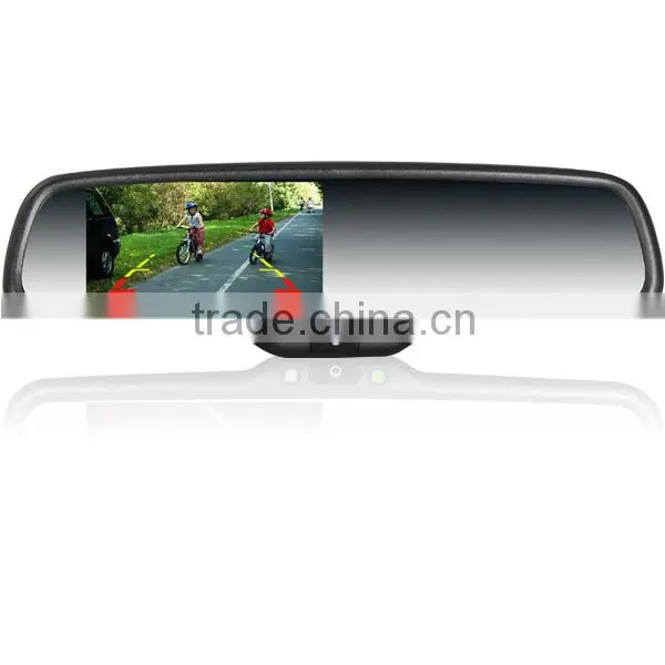 car rearview mirror with reverse camera rearview monitor and OEM parking sensor 4 replaceable detectors