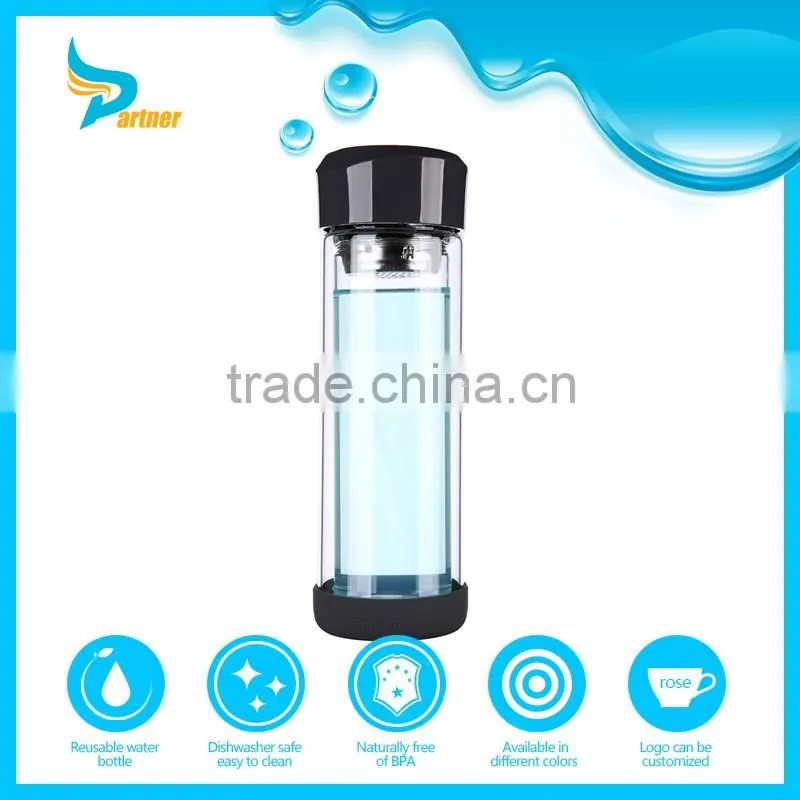 Food Grade Screen printing beer bottle shaped sports bottle with crown cap