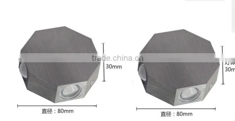 Creative aluminium 4W/8W octagon Wall led light /background led light/ Internet bar led light/KTV Wall light/Bedroom wall led