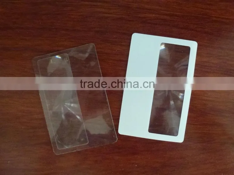 credit card size magnifier, plastic fresnel lens magnifier card