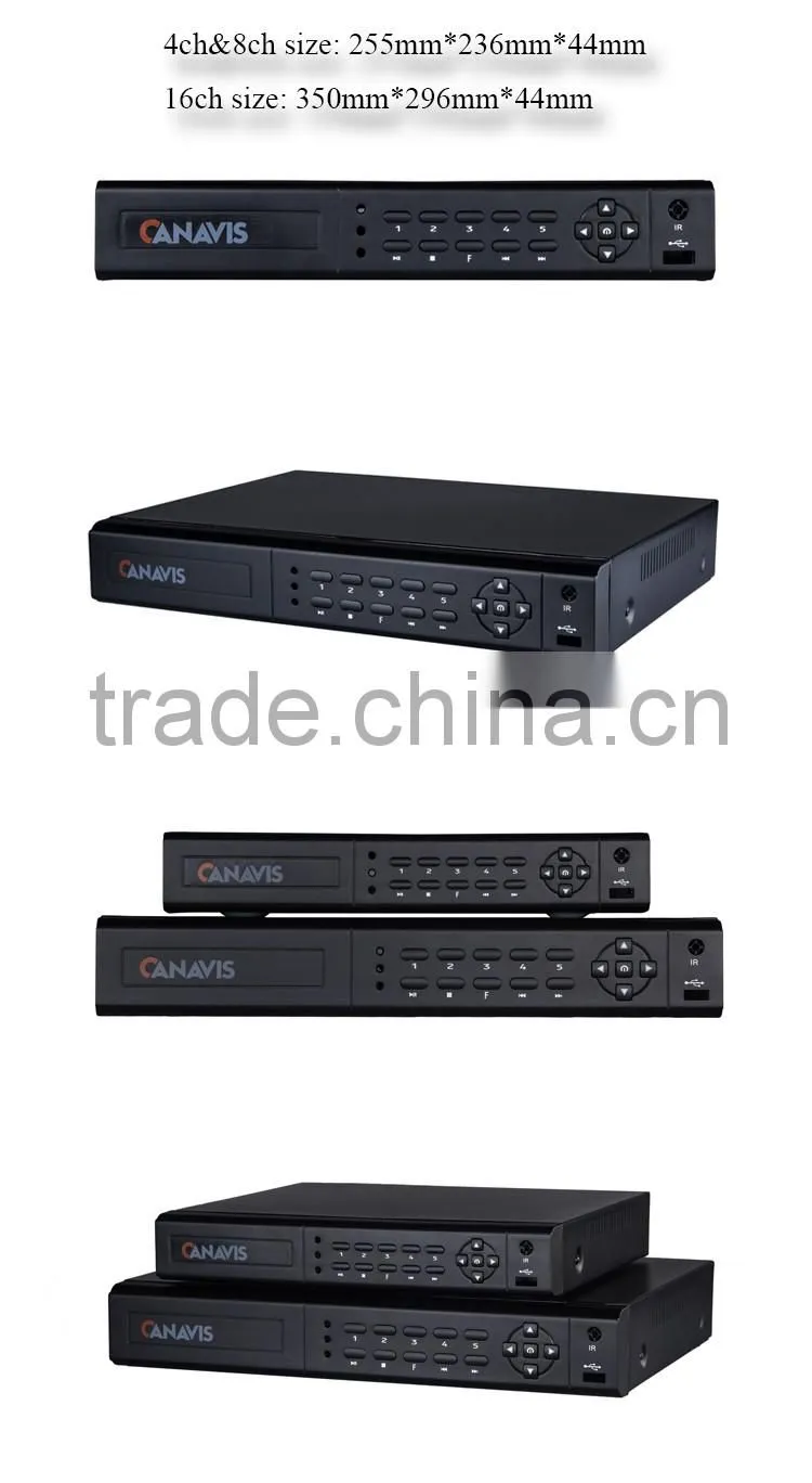 1080P real-time playback DVR for home security camera system CCTV kit 4ch h 264 DVR red/sliver not include hard drive